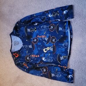 Pepper base layer, toddler/kids XXS, blue with skeleton design